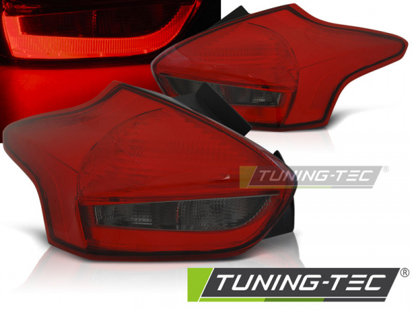 LED Lightbar Design Rückleuchten für Ford Focus MK3 15-18 rot/rauch